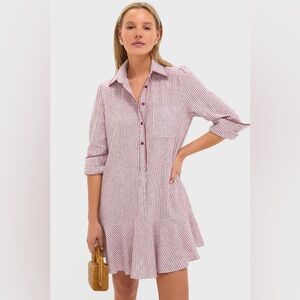 Tuckernuck Red Stripe Linen Whipstitch Callahan Dress
